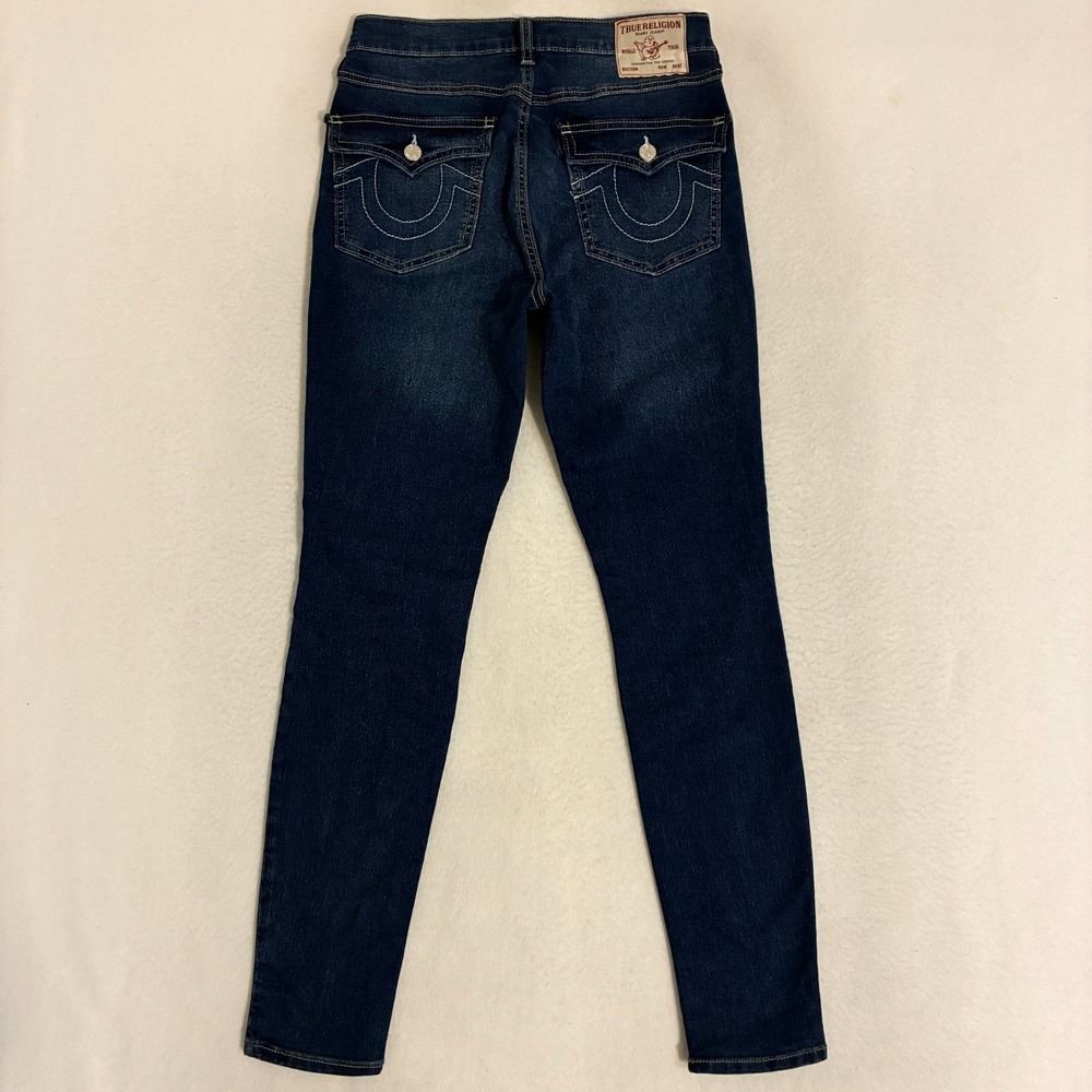 True Religion Halle High Rise Super Skinny Jeans Womens‎ Size 26 Dark Wash Boho